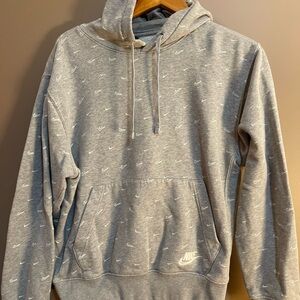 Nike Heather Gray Men's Hoodie with Logo Accents